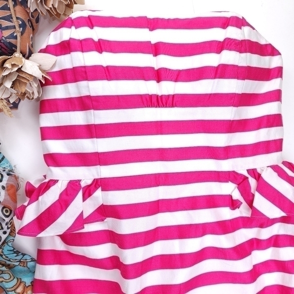 Lilly Pulitzer Red White Stripe Cotton Barbiecore Dress Sz 8 - Picture 2 of 15